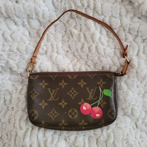 AUTHETIC 2005 Louis Vuitton Cherry Monogram Shoulder Pochette Bag 🍒